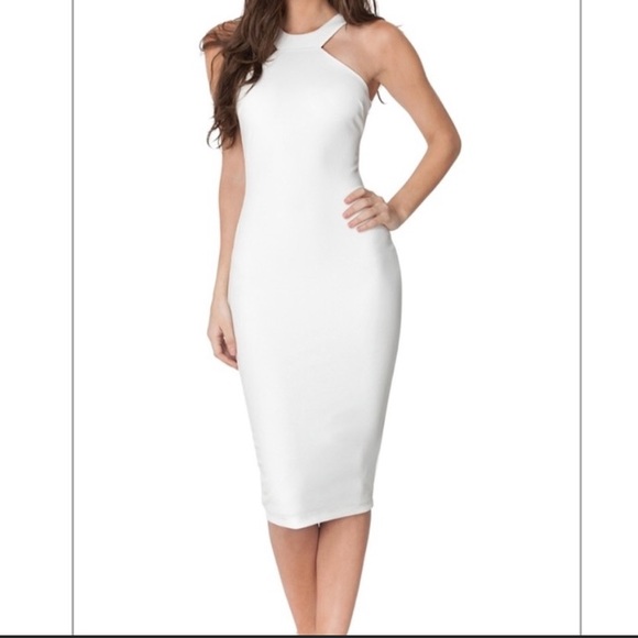 halter midi cocktail dress